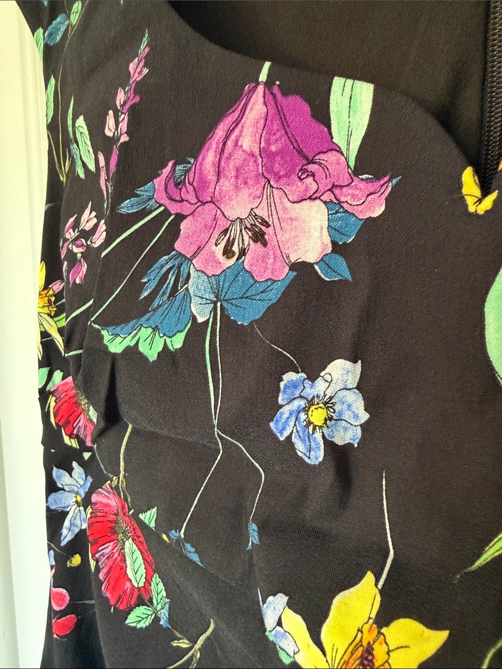Adrianna Papell Black Floral Cap-Sleeve Sheath Dress - Picture 2 of 5